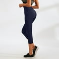 thumbnail image 4 of Gibobby Pantalones de mezclilla Pantalones de yoga para mujer Bolsillo Fitness Correr Deportes Pantalones elásticos de secado rápido Cintura alta Levantamiento de cadera Panta(Azul marino， M), 4 of 5