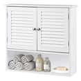 thumbnail image 1 of Giantex Wall Mounted Bathroom Cabinet with Double Shutter Doors and Open Shelf, White, 1 of 8