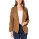 thumbnail image 1 of Blazer de drapeado de ante sintético para mujer INSPIRE CHIC, con cuello, mangas largas y abertura frontal, talla 2XL, color marrón, 1 of 7