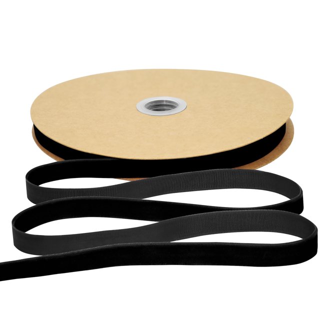 Cinta de terciopelo Simplegoal negra de 0,95 cm x 22,86 m para bricolaje
