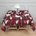 thumbnail image 3 of Red Christmas Snowman Pattern Square Tablecloth,Waterproof Square Table Cover,Wipeable Spillproof Washable Table Cover for Home Kitchen Party Decor 60"x60"(152x152cm), 3 of 6