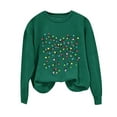 thumbnail image 4 of Xdegoge Christmas Sweatshirt for Women Long Sleeve Round Neck Pullover Xmas Cute Bow Print Top Casual Loose Fitting Holiday Shirts Christmas Themed Outfits, 4 of 4