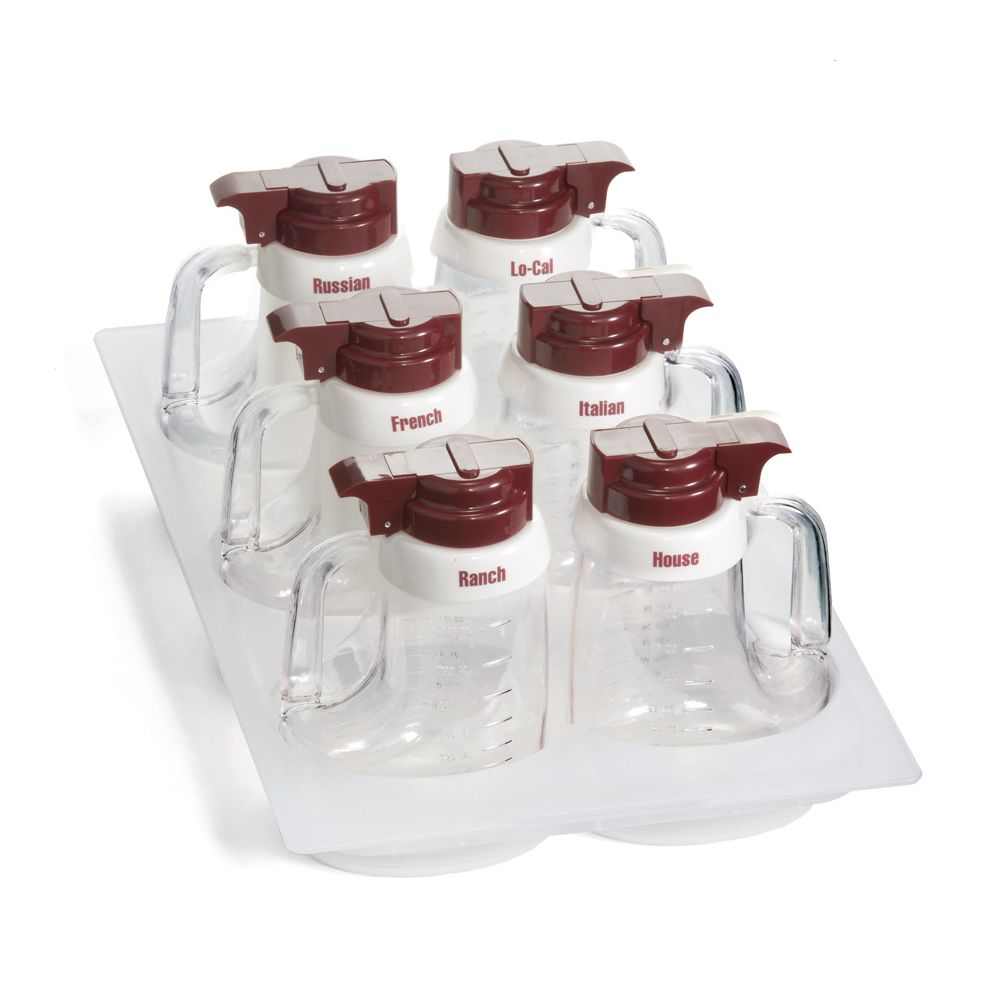TableCraft 483 Salad Dressing Dispenser Set with Maroon Lids Walmart