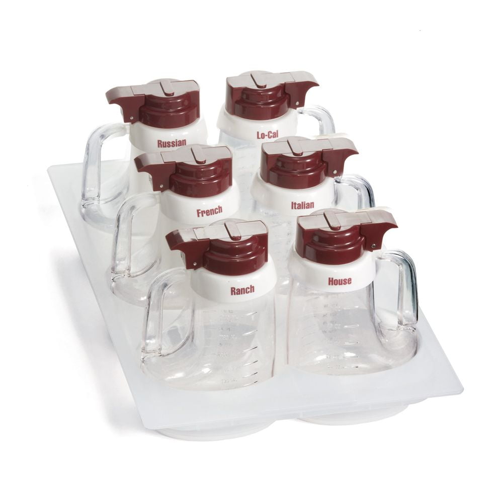 TableCraft 483 Salad Dressing Dispenser Set with Maroon Lids Walmart