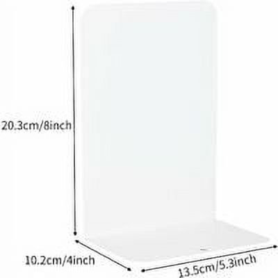 Apuakthei - Paquete de 6 sujetalibros de metal blanco para estantes, sujetalibros resistentes para sujetar libros, blocs de notas para estantes, libros pesados, decorativos, para el hogar, la