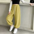 thumbnail image 5 of LIaqionyy Girls Cotton Joggers Baggy Sweatpants High Waisted Drawstring Fall Fashion Winter Clothes Jogger with Pockets, 5 of 7