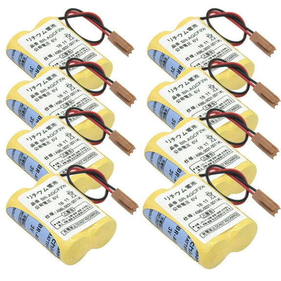 PROTOW 8Pack 2200mAH 6V PLC A98L-0031-0011/ BR-AGCF2W Replacement Battery for  Controls A98L-0031-0011 with Brown Plug
