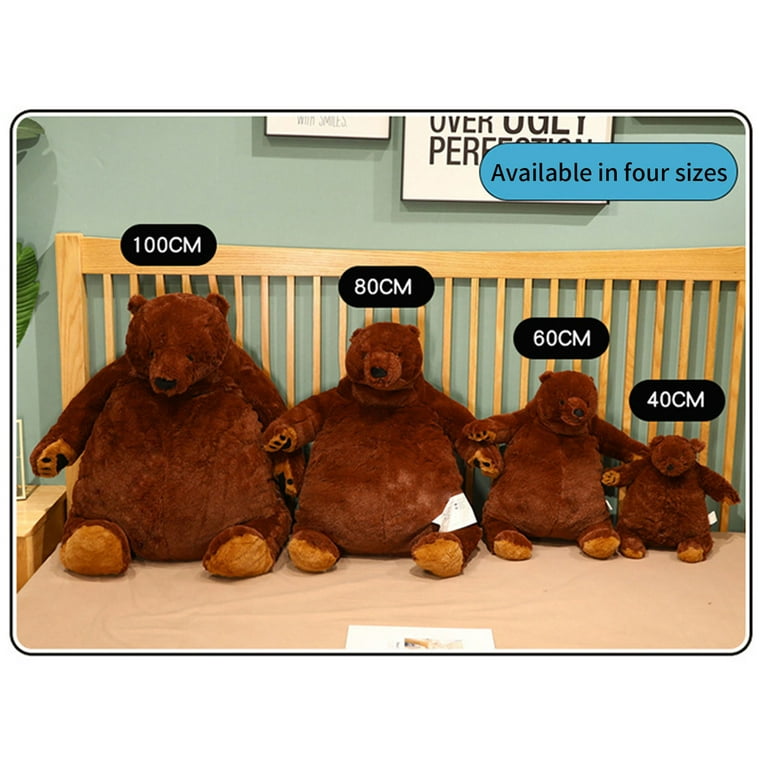 Ma&baby Big Brown Bear Plush Toys Stuffed Animal Doll Djungelskog Brown Plush Teddy Bear Toys for Kids Soft Cuddling Pillow, Kids Unisex, Size: 80cm