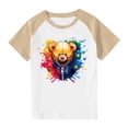 thumbnail image 3 of Feancey T-Shirt Graphique 3D Enfants Garçons Filles Mignon Imprimé Manches Courtes Hauts Doux Décontracté Col Rond Blouse Chandail d'Été T-Shirts Soldes d'Aujourd'hui Beige 13 Ans, 3 of 9