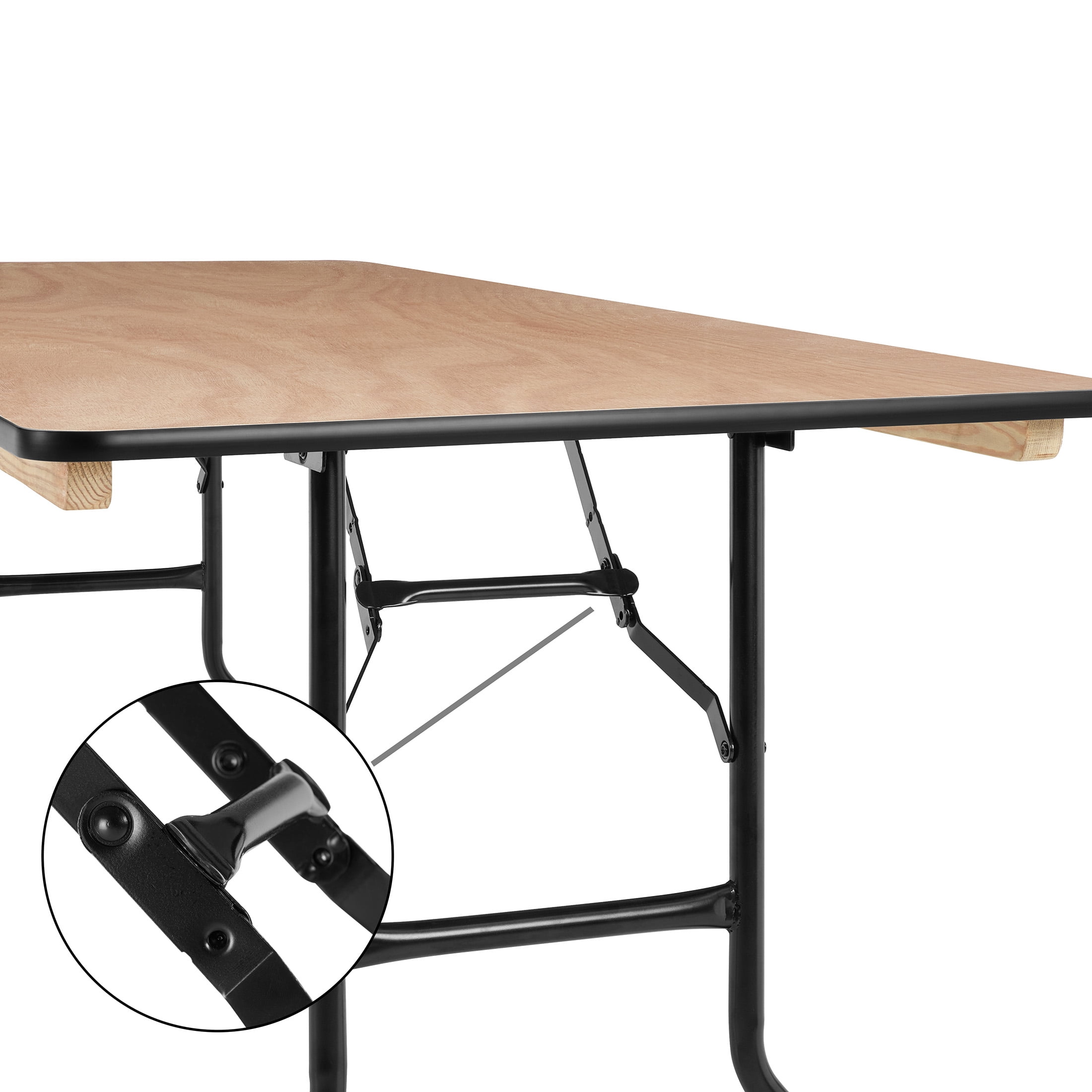 Mainstays 8' Wood Banquet Fixed Table Top Folding Legs Table, Natural