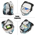 thumbnail image 5 of JIALIOU Mini Backpack Purse for Women Quilted Casual Daypack Small Travel Shoulder Bag, White and Ice Wolf Face, 5 of 7