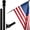 Black, variant on G128- Flag with Pole Set 3x5 ft Embroidered with 6ft Pole| 210D Polyester Indoor Outdoor