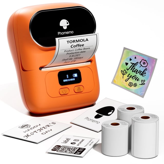 Rotuladora Phomemo M110 portátil con Bluetooth, térmica, naranja