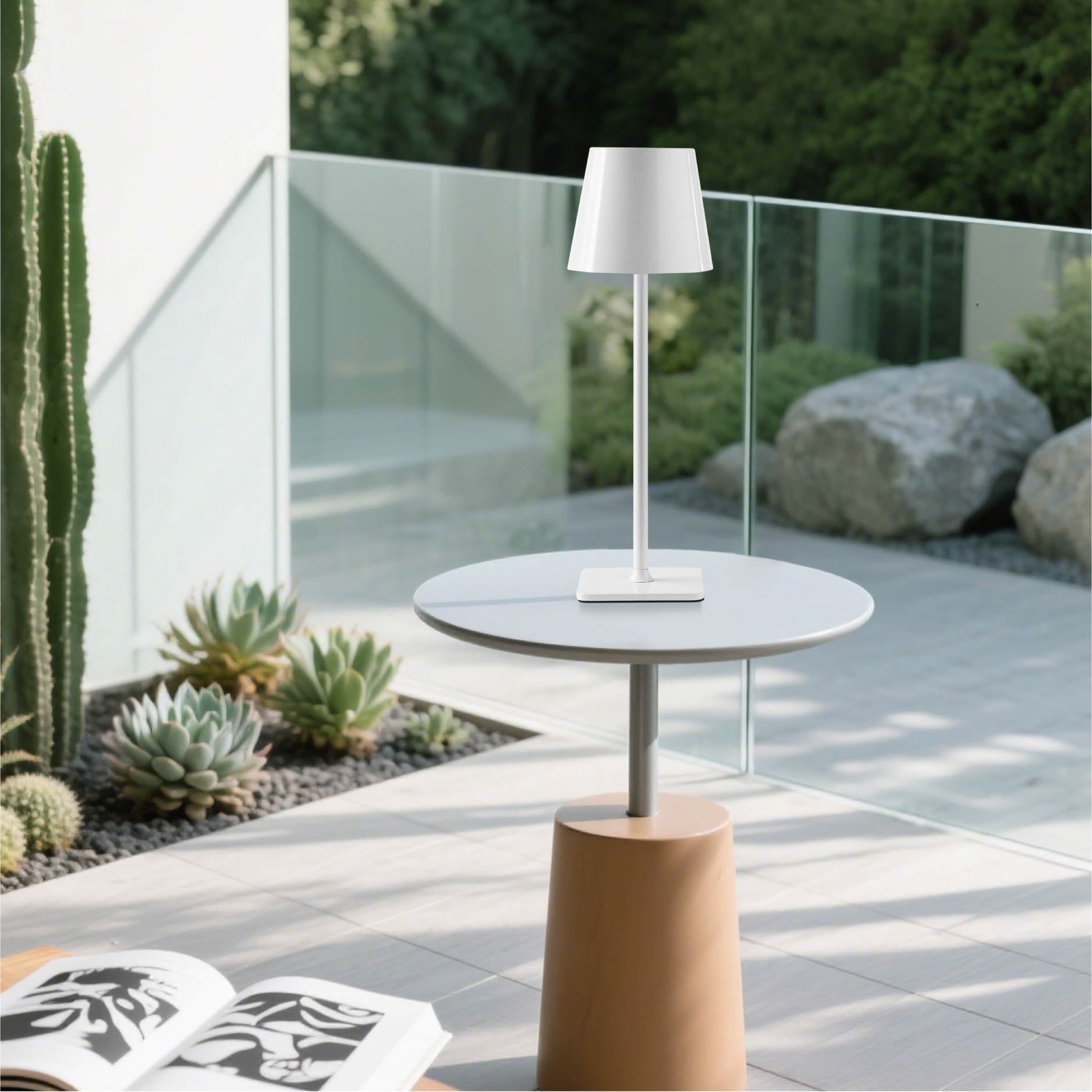 Mainstays Rechargeable 13" Table Lamp, White
