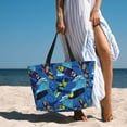 thumbnail image 3 of Wukai Hawaiian Style Print Zipper Bag,large Beach Tote Bag,Waterproof Sandproof Bag,Grocery and Picnic Tote Travel Bag, 3 of 5
