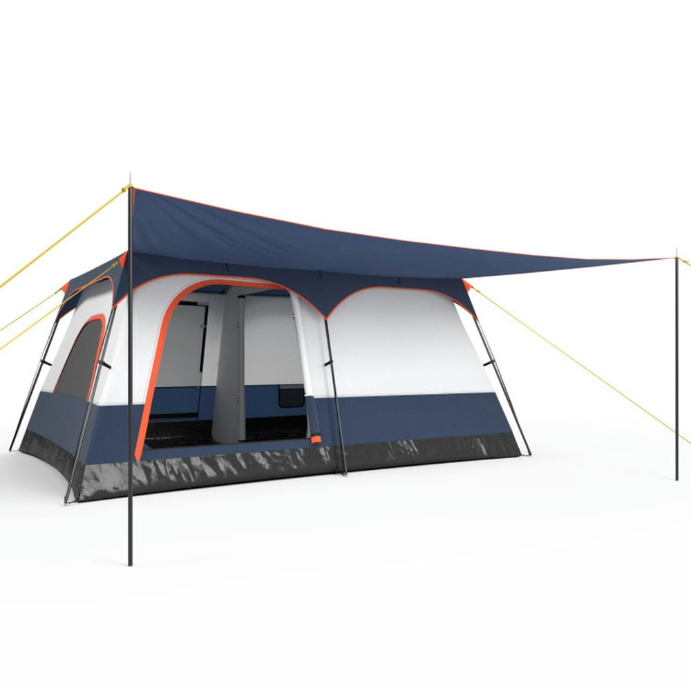 Spaco 8-10 Person Camping Tent with Double Rooms and 2 Doors, Camping Tent for Outdoor as Garden, Yard, Navy