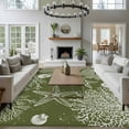 thumbnail image 3 of Sage Green Coastal Area Rugs 6'x9', Washable Small Throw Rugs for Kitchen Dining room, Starfish Coral Summer Beach Ocean Indoor Outdoor Rug Non-Slip Low Pile Carpet Runner Reversible Floor Mats, 3 of 8