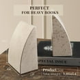 thumbnail image 2 of Koville Marble Bookends for Shelves, Large Bookends for Heavy Books, Non-Slip Heavy Duty Book Stopper for CD/Movies, Aesthetic Decorative Book Ends for Bookshelf Table Home Decor, 2 of 4