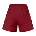 thumbnail image 5 of LEBONYARD Womens Shorts Clearance $5,Women's Shorts in Lightweight Materials,Womens Plus Size Comfy Drawstring Casual Elastic Waist Pocket Loose Shorts Pants Wine M, 5 of 6