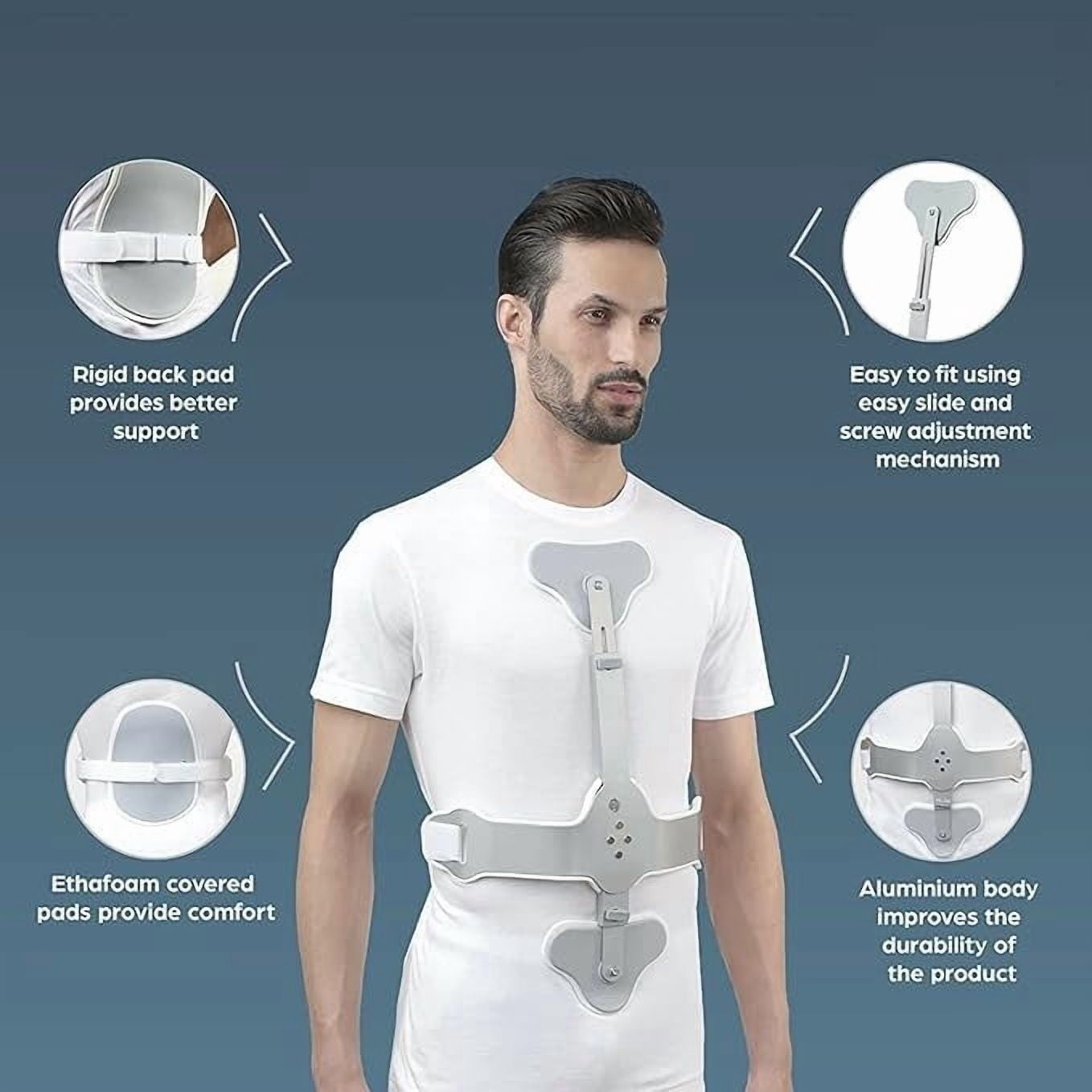 Back Support Brace for Posture Correction, Spinal Support, Pain Relief, Adjustable Hyper Extension Brace for Men and Women (Long above(5'60) feet)