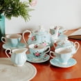 thumbnail image 2 of BTaT- Floral Tea Set, Tea cups (8oz), Tea Pot (38oz), Creamer and Sugar Set, Gift box, 2 of 7