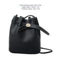 thumbnail image 2 of Women Bucket Bag Large Capacity Pure Color Fine Stitching Casual PU Shoulder Bag Black Free Size, 2 of 8