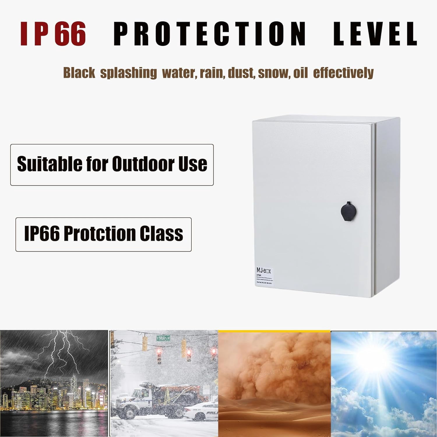 Carbon Steel Electrical Enclosure Box 12" x 8" x 6'' Electrical Enclosure Box IP66 Waterproof & Dustproof Outdoor Indoor NEMA 4X Carbon Steel Enclosure