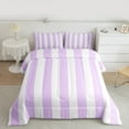 thumbnail image 2 of Manfei Purple White Stripes Bedding Comforter Set,Geometric Striped Twin Comforter Sets,Abstract Geometric Lines Bedding Set For Children,Breathable Home Decor Reversible,2-Piece, 2 of 8