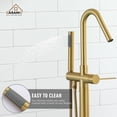 thumbnail image 5 of CASAINC Single-Handle Freestanding Floor Mount Roman Tub Faucet Bathtub Filler with Hand Shower in Brushed Brass, 5 of 10