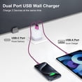 thumbnail image 3 of USB C Block, Hootek Dual Port PD20W+QC18W Type C Charger with 2Pack 6FT Charging Cable Type C Cable USB C to C Charging Cables USB C Wall Charger Adapter Type C Brick for iPhone 15 Samsung, Pink, 3 of 7
