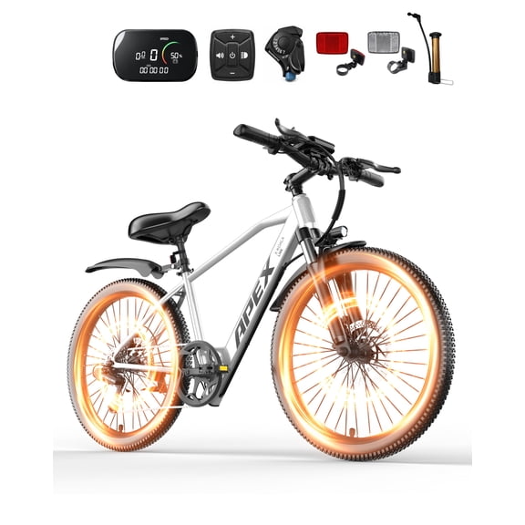 26" Adults Ebike,1200W Peak Motor,28MPH,50 Mile Range,Removable 36V 13Ah Battery,7‑Speed,UL2849 Commuter E‑Bike