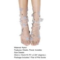 thumbnail image 5 of HEVIRGO 1 Pair Pile Socks Elegant Transparent Nylon Less Wear Floral Lace Socks Photo Props Blue Nylon, 5 of 7