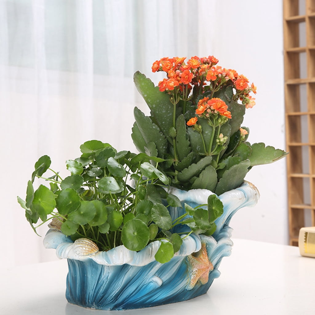 Unique Resin Planter Gardening Pots Practical Flower Pots Indoor Garden Decors Resin Texture Suitable for Indoor Plant