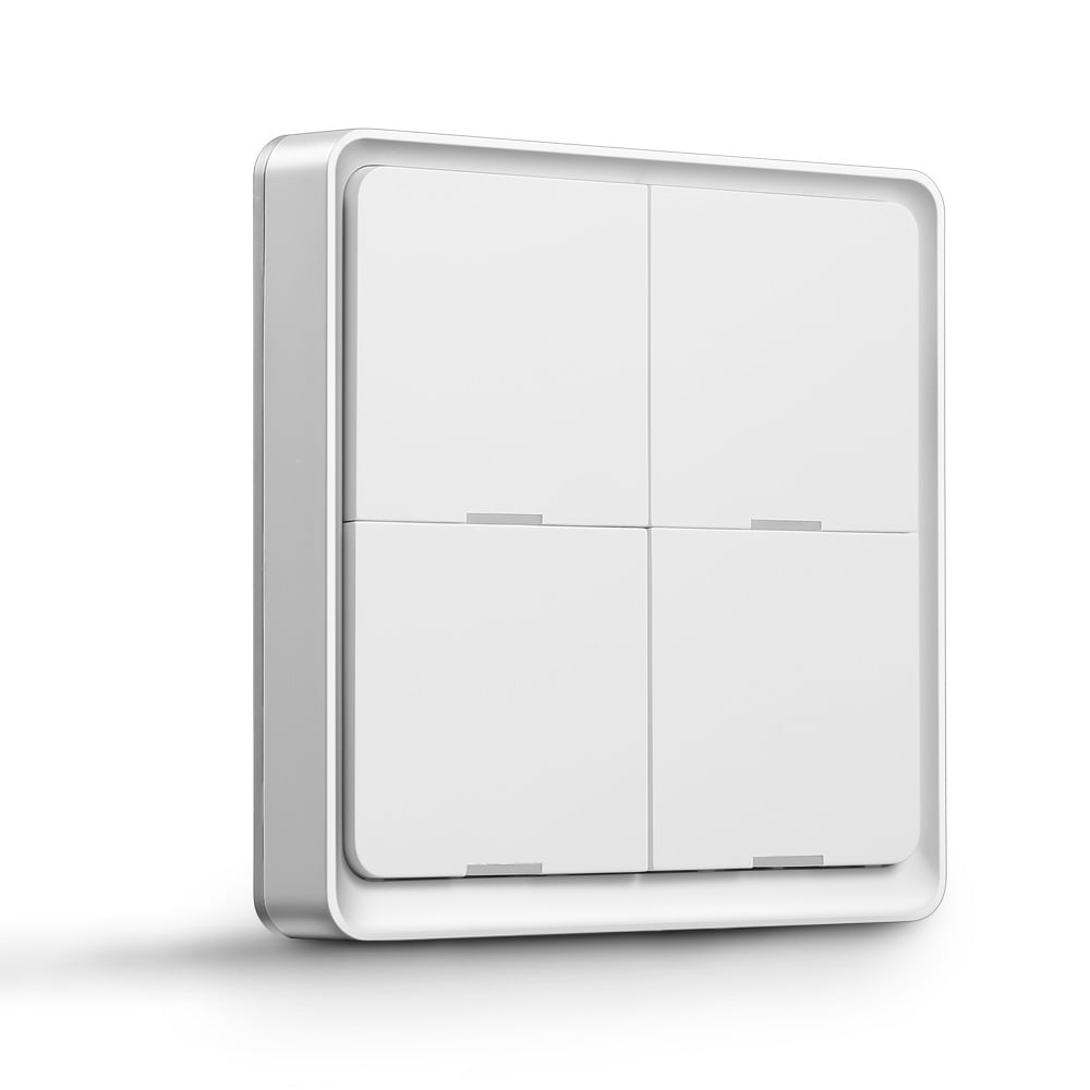 Wireless Scene Switch,Zigbee Smart Light Switch,Free installation Remote Control Switch,Zigbee Tuya Connection,4 Way Sticky Pane
