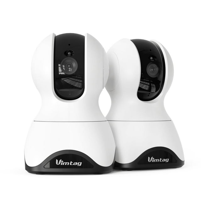 Paquete de 2 cámaras para interiores VIMTAG 2.5K con visión de 360° y visión nocturna