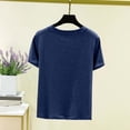 thumbnail image 3 of Bixock Summer Women's Tops,Shirts for Women,Blouse for Women Solid Color Ribbed Crew Neck Short Sleeve Casual Tops, 3 of 5