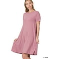 thumbnail image 2 of TheLovely Women & Plus Short Sleeve Flared T-Shirt Midi Dress with Side Pockets, 2 of 3