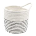 thumbnail image 2 of Organizador de cesta de cuerda de algodón colgante, decoración, cesta de almacenamiento tejida, cesta de macetero de tela, para cocina, hogar, estante, 2 of 8