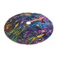 thumbnail image 2 of Bingfone Christmas Tree Skirt Mat Christmas Decoration Interior 30" -Cosmic Purple Irises, 2 of 6