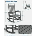 thumbnail image 2 of Rocking Adirondack Chair Outdoor, HDPE High Back Porch Rocker Chairs for Adults, All Weather Resistant Furniture for Patio, Gray, 2 of 7