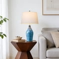 thumbnail image 6 of 28" Modern Table Lamp, Hand-Glazed Blue Ceramic Bedside Lamp with Bulb, Nightstand Light for Living Room Bedroom Office, 6 of 12