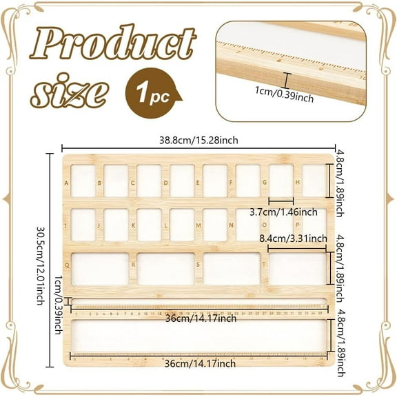 Hardwood Beads Sorting Tray Multiple Velvet Jewelry Design Bead Boards for Necklace and Bracelet Making Craft Projects & Bead Storage with Ruler 22 Compartments