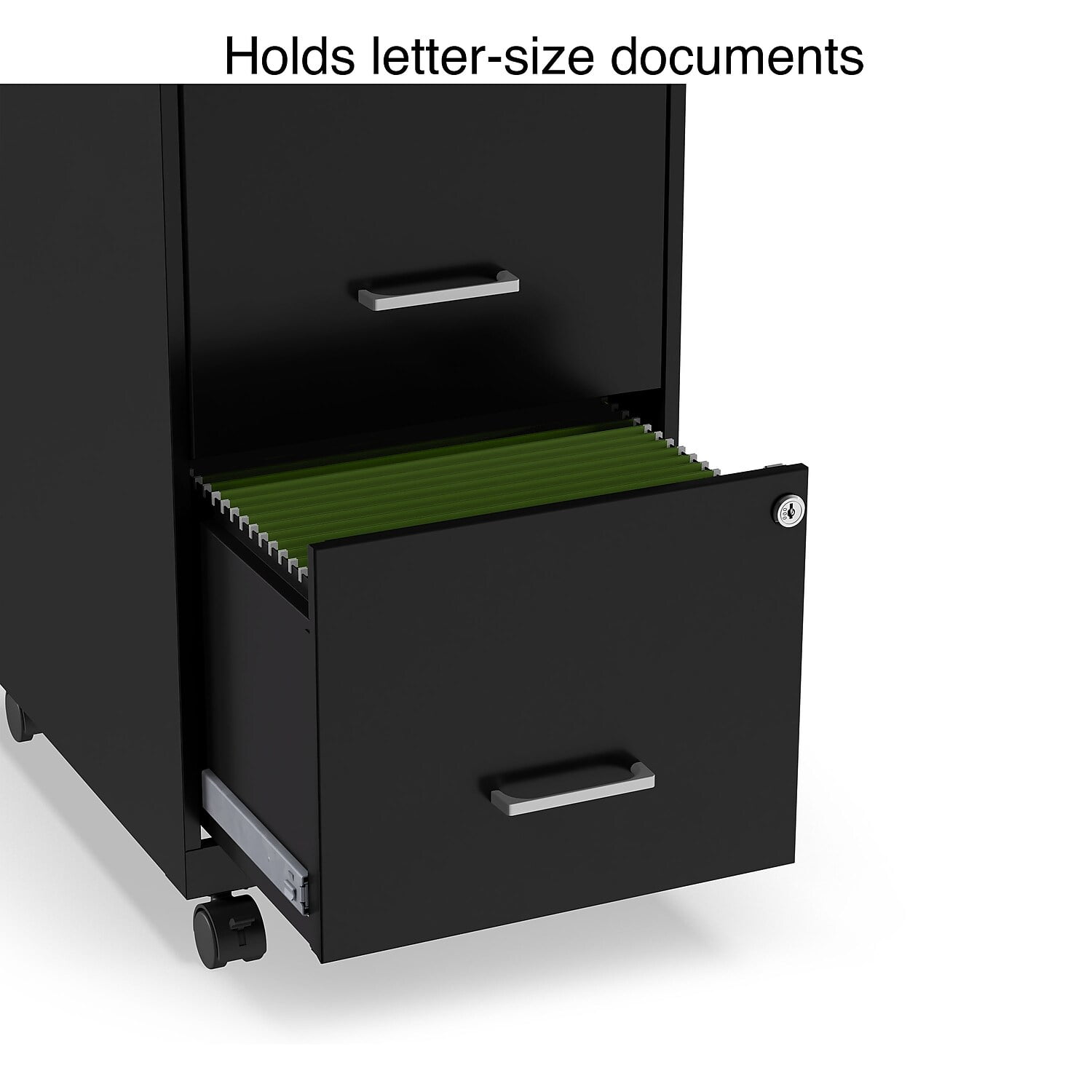 Staples 2-Drawer Vertical File Cabinet, Locking, Letter, Black, 25D (25157d)