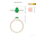 thumbnail image 6 of ANGARA Natural Pear-Shaped Emerald Halo Engagement Ring in 14K Rose Gold for Women (Size-7x5mm) | May Birthstone, Birthday, Anniversary, Jewelry Gift for Women | Natural Emerald Ring, 6 of 11