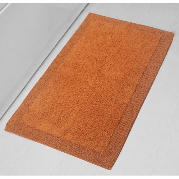 Home Weavers Luxury Bathroom Rug 100% Cotton Reversible Bathroom Rugs Set, Washable Bath Rug, Cotton Soft Absorbent Bath Rug, Kitchen Mat, Non Slip Bath Mat, 24"x40" Rectangle, Terracotta