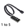 thumbnail image 1 of PWM Fan Hub 1 to 5/6 PC CPU Cooling 4PIN Fan Power Cable Hub Adapter Sleeved Case Splitter for Computer Cooler Case Fans 1 to 5 Fan HUB, 1 of 6