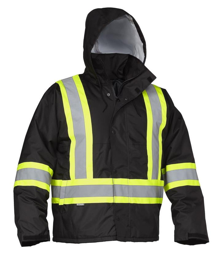 Mens Premium Safety Work Fleece Hi Vis Viz Visibility Lined Work Fleece Jacket 