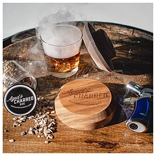 Kit de fumoir à cocktail avec copeaux de bois pour whisky, fromage et  saveur, accessoires de fumoir comprenant une brosse de nettoyage, un  filtre, un chalumeau avec 4 copeaux de bois fumés 