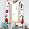 thumbnail image 2 of DESIGN ART Designart 'Pansies Cherries and Roses On Pink Dotted' Traditional Mirror - Frameless Printed Wall Mirror 27.6 in. wide x 39.4 in. high, 2 of 5