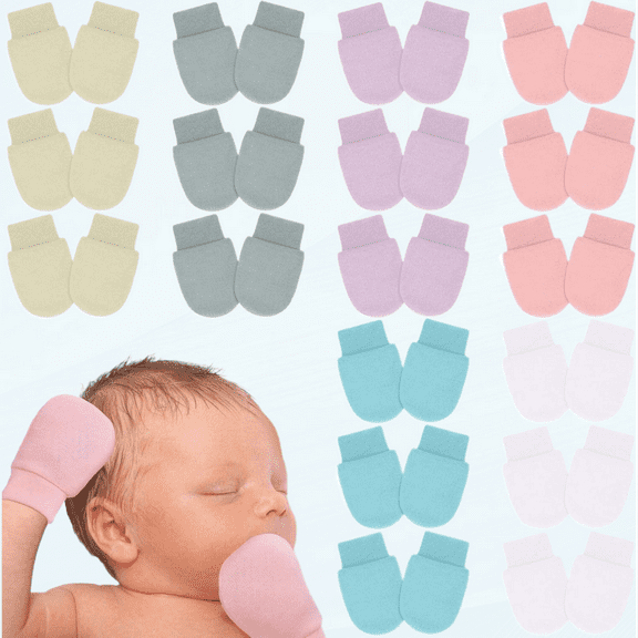 18 Pairs Preemie Mittens No Scratch Preemie Gloves Cotton Preemie Mittens for Preemie Boys Girls Gifts